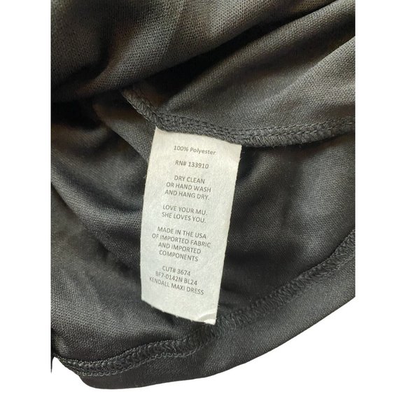 Show Me Your MuMu Kendall Maxi Dress Medium XXL Black Chiffon Low Back V Neck - Picture 11 of 11